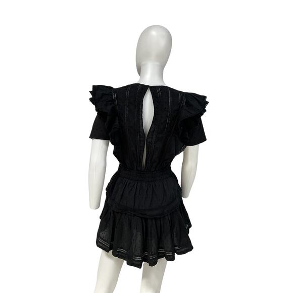 Loveshackfancy 'Natasha' Black Cotton Mini Dress Size P - Picture 2 of 4